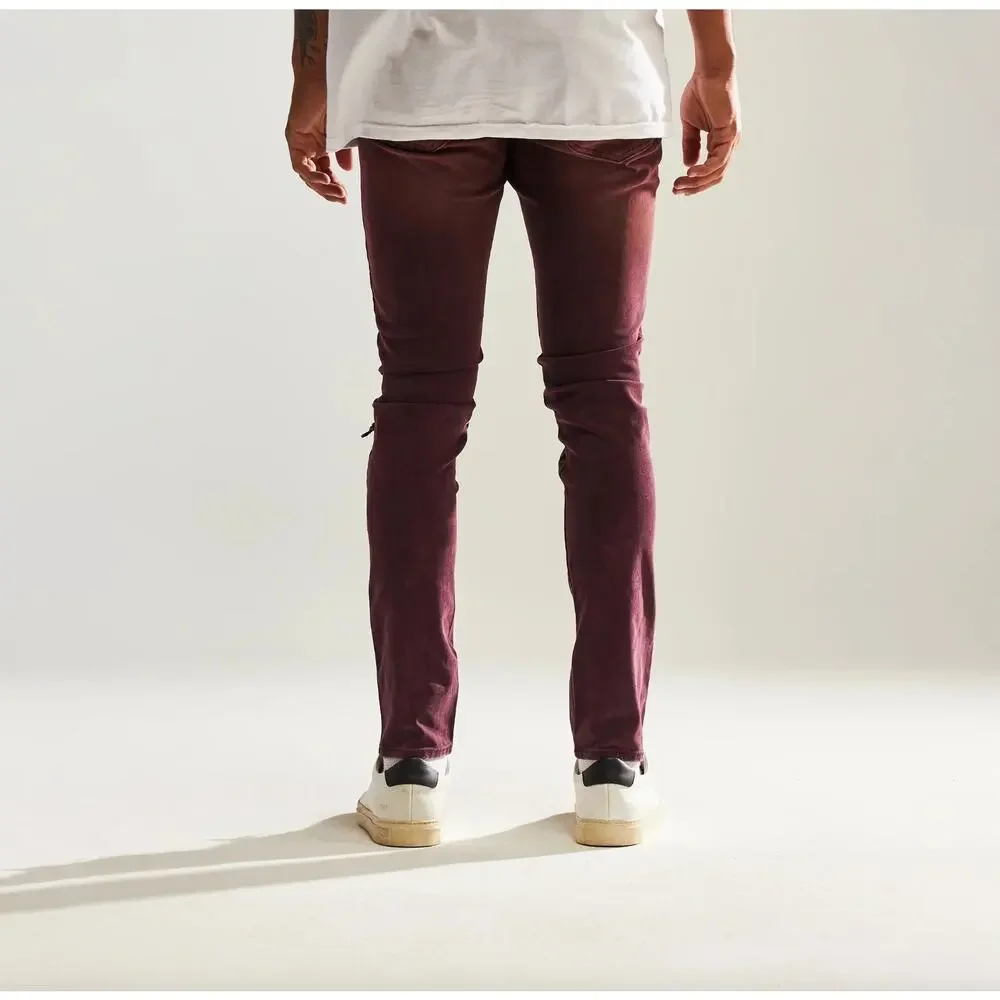 EMBELLISH MENS RIC FLARE DENIM - MAROON - 30  EMBF122-012 - Picture 5 of 6
